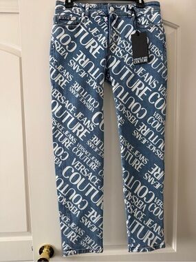 Authentic Versace Jeans Couture Blue Logo-Print Women's Jeans